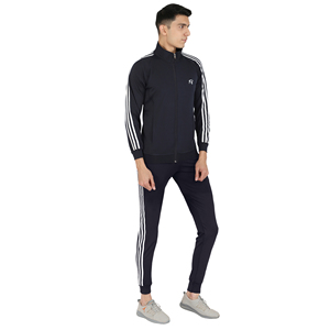Mens Taiwan Sports Four-Way Stretch Skinny Solid Lightweight Spandex/<b>Polyester</b> <b>Tracksuit</b> Comfortable Premium Velour Active Wear - Product Image 3