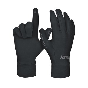 Guantes Térmicos HSTLR hasta la Muñeca con Pantalla Táctil, Detección de Agujas, Ecológicos, para las Cuatro Estaciones, Negros, de Poliéster y Spandex, para Ciclismo Deportivo - Product Image 1