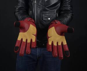 Street Ready Leather Motorcycle Safety <b>Gloves</b> with Modern Urban Plain Style Advanced Protection for Touring & Party Use - Product Image 3