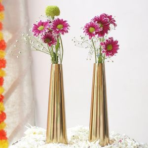 Modern Luxury Metal Handmade Flower Vase Holder Hammered Base Anti-Slip Design for Tabletop Display-Lightweight Rust Resistant - Product Image 4