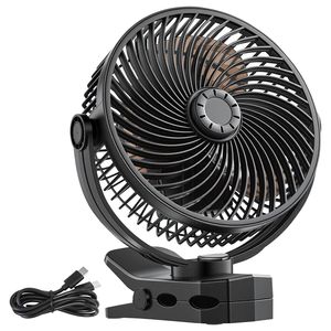 Ventilateur USB portable et rechargeable, 3 vitesses, mode de circulation avec flux d'air puissant, pince robuste, conception à clipser longue durée - Product Image 1