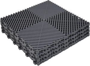 Dalles de sol emboîtables en PP pour <span class=keywords><strong>garage</strong></span>, tapis modulaires anti-rayures 40 x 40 cm avec drainage pour <span class=keywords><strong>garage</strong></span>, atelier, entrepôt, zones humides - Product Image 3