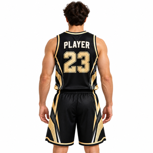 custom <b>basketball</b> uniform set men sleeveless jersey & shorts team sportswear - Product Image 2