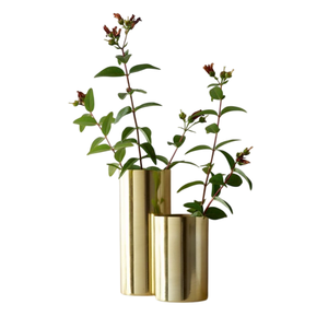 Florero de Metal con Acabado Plateado Brillante, Nuevo, para Decoración de Mesa en el Hogar, Floreros Decorativos Hechos a Mano - Product Image 4