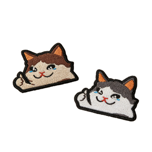 แพทช์ปักลายแมวน่ารัก สีน้ำตาลเทา คุณภาพดี เหมาะสำหรับเย็บติดกระเป๋าสะพาย หมวก เสื้อเชิ้ต เสื้อคลุม - Product Image 4