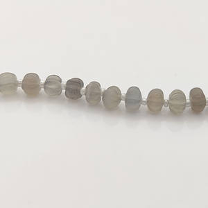 Perles en vrac de quartz naturel en forme de melon, perles de citrouille sculptées en pierre de lune grise de 5 à 7 mm pour la fabrication de bijoux, vente en gros - Product Image 2