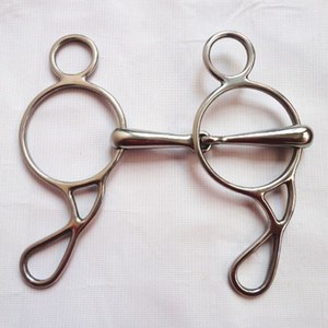 Bocado de acero inoxidable para caballo con doble anillo y junta de barra lisa para uso ecuestre, bocado de equitación western 2026 en venta - Product Image 4