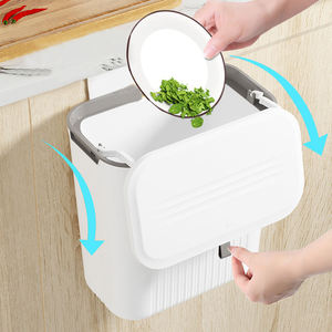 Cubo de Basura de Plástico Resistente de Montaje en Pared con Herrajes de Latón para Baño y Garaje - Product Image 3