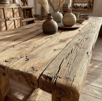 Table à manger en bois d'acacia massif de haute qualité avec pieds en bois pour un style moderne et une ambiance élégante
