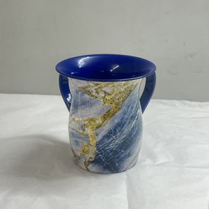 Taza de lavado ritual judía pulida de acero inoxidable con doble asa, para lavarse las manos, vajilla judía para antes y después de las comidas - Product Image 5