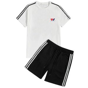 Conjunto de Dos Piezas de Punto Informal Unisex Moderno, Camiseta de Manga Corta, Pantalones Cortos Cómodos, Elegantes, Transpirables y que Absorben la Humedad - Product Image 2