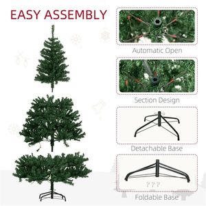 Albero di Natale Artificiale in PVC di Alta Qualità, 2,1 m, Effetto Neve, a Batteria, Realistico, Personalizzabile, Pieghevole per Uso Esterno - Product Image 5