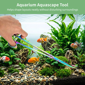 <b>Heavy</b> <b>Duty</b> Stainless Steel Aquascaping Set Planted Fish Tank Trimming Scissors Curved Tweezers Cleaning Maintenance <b>Tools</b> - Product Image 5