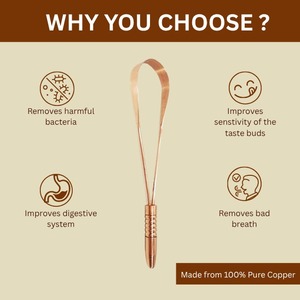 Top Selling Scraping Tool to Remove Bad Breath U-shaped Tongue Scraper Pure Copper Oral <b>Cleaner</b> Tongue for Fresh Breadth - Product Image 3