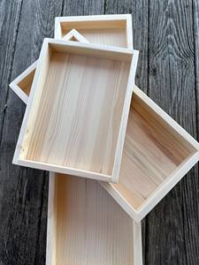 Ensemble de plateaux en bois naturel, parfaits pour les plateaux de charcuterie, plateaux de service en bois massif, aspect naturel. - Product Image 5