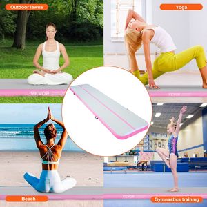 Colchoneta inflable rosa para gimnasia de 13 pies, bomba eléctrica, colchoneta de aire de 4 pulgadas de espesor para gimnasio en casa, entrenamiento acuático, multiusos - Product Image 6
