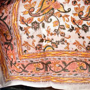 Hot Selling Indian Paisley Block Printed Sarong Cotton <b>Woman</b> <b>Head</b> Scarf Handmade Beach <b>Cover</b> Ups Scarves White Pareo Wholesale - Product Image 2