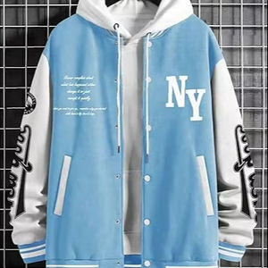 Chaqueta de Invierno Cálida y Cómoda para Hombre, Estilo Letterman, con Cuello Alto, Logotipo Frontal, Resistente al Viento, de Alta Calidad, Ecológica, de Secado Rápido y Transpirable - Product Image 1