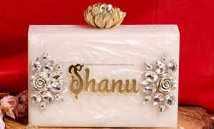 Bolso de mano de noche hecho a mano de resina epoxi, bolso de mano de resina con temática de Ángel, estilo antiguo para decoración de boda y regalo - Product Image 4