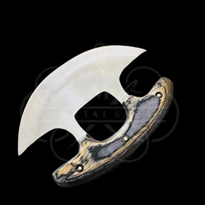 Cuchillo Ulu de Acero D2 Hecho a Mano con Mango de Madera Dura y Funda de Cuero, Hoja de Corte Ulu de Alta Calidad - Product Image 2