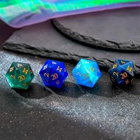 Dés à 20 faces en cristal œil de chat bleu, 25 mm, 1 pièce, pour D&D, Dungeons and Dragons, jeux de rôle, jeux de table