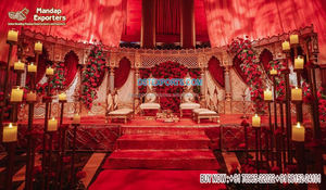 Western Wedding Reception Stage Setup Affordable White Theme <b>Engagement</b> Stage <b>Decoration</b> Wedding Reception Stage DecorNewyork - Product Image 5