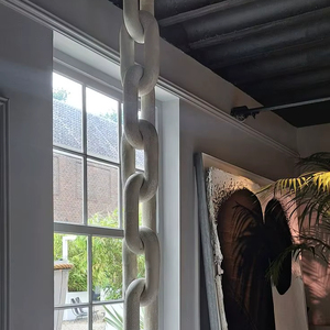 Decoración de Pared Rústica de Resina Epoxi Hecha a Mano, Cadena de Eslabones de Tamaño Personalizado, Adorno de Pared Artesanal para Interiores, Decoraciones para Diwali - Product Image 1