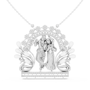 14K สีเหลืองทอง Radha krishna สร้อยคอเพชรเชื่อมโยงห่วงโซ่การเชื่อมโยงทางจิตวิญญาณเครื่องประดับสำหรับผู้หญิงของขวัญงานแต่งงาน - Product Image 5