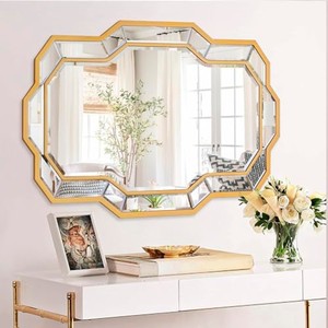 <b>Pine</b> Wood Industrial Statement <b>Mirror</b> Black Steel Frame Wholesale Moradabad - Product Image 6