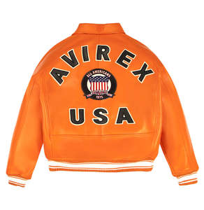 Avirex Leather <b>Jackets</b> Embroidery Patchwork Collar Front Custom Silk/Cotton OEM <b>Men's</b> Avirex <b>Jacket</b> Waterproof Windproof Winter - Product Image 2