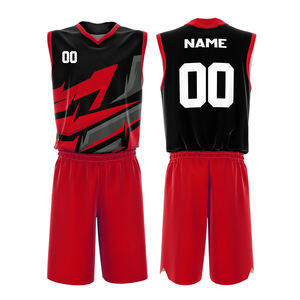 Fournisseur direct d'usine, vêtements d'équipe, uniformes de basket-ball personnalisés, tissu en maille imprimé, séchage rapide, respirant, unisexe, couleurs personnalisées - Product Image 1