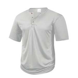Men's Dark Gray Short Sleeve <b>Henley</b> T-<b>Shirt</b> Regular Fit Knitted Solid Color Casual Style O-Neck Design - Product Image 2