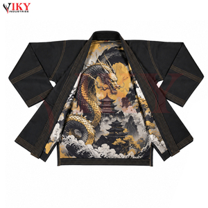 Con Logotipo Propio, Color Negro, Uniforme de Artes Marciales de Buena Venta, Uniforme de Jiu Jitsu Unisex de Poliéster y Algodón, Kimono de BJJ para Artes Marciales - Product Image 4