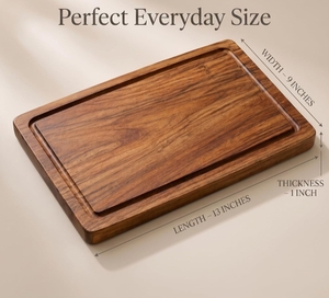 Tabla de Cortar de Madera Natural para la Encimera de la Cocina, Tabla de Cortar Resistente para la Preparación Diaria de Alimentos, para Cortar, Rebanar y Picar - Product Image 4