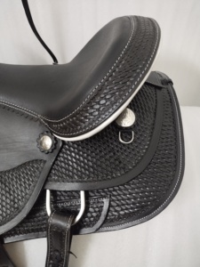 Silla de Montar Occidental de Cuero Suave ADEEFA, Diseño Popular para Carreras de Caballos, Tamaños 12"-18", Hecha a Mano, Negra, Precio al por Mayor - Product Image 6