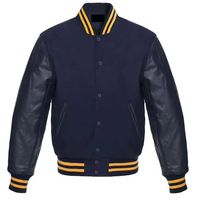 Blouson universitaire de baseball en polyester/coton, coupe ajustée, avec garniture en fourrure de mouton, personnalisable pour étudiants universitaires