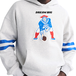 Sweat à capuche gris personnalisé pour homme, style universitaire, avec manches rayées et logo ours, streetwear, fabricant OEM, marque privée, fournisseur en gros - Product Image 3
