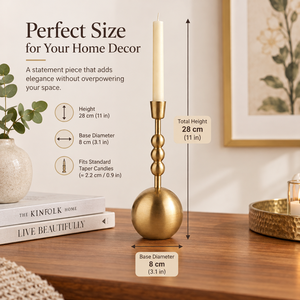 Support de bougie moderne en laiton avec base sphérique, bougeoir de luxe en métal doré perlé, vente en gros pour la décoration de table d'hôtel - Product Image 4