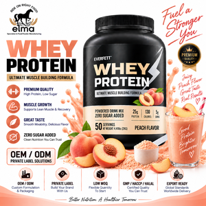 Concentrado de Proteína de Suero de Leche Elma Food 1KG Sin Azúcar Añadido 50 Porciones Fórmula de Crecimiento Muscular con BCAA Proteína en Polvo Sin GMO - Product Image 1