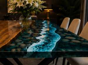 Eco Friendly Solid Wood <b>Epoxy</b> <b>Resin</b> River Coffee <b>Table</b> Handmade Live Edge Custom Modern Luxury Home Furniture - Product Image 2