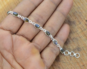 Bracelet réglable en argent sterling 925 avec labradorite bleue, 7-8 pouces, bijoux faits à la main - Product Image 5