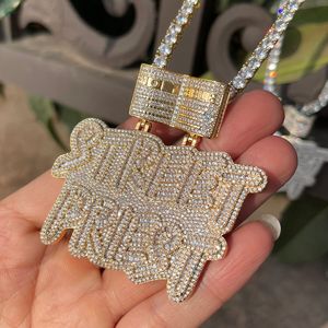Pendentif Hip Hop personnalisé avec nom, style rappeur, serti de diamants VVS1 cultivés en laboratoire, coupe baguette, pour homme - Product Image 5
