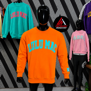 เสื้อสเวตเชิ้ตคอกลมทรงโอเวอร์ไซส์ Lulu Mac Custom Heavyweight พร้อมงานพิมพ์ลายพรีเมียม ปักอักษรแบบ Applique สไตล์สตรีทแวร์ ผ้าฝ้าย 100% - Product Image 2