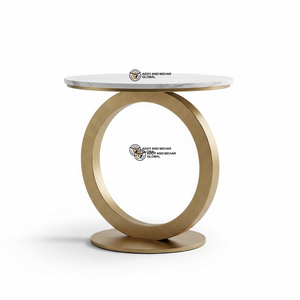 Nordic Style Ring Base Accent <b>Stool</b> Premium White Marble Side Table Contemporary Designer Vanity Pedestal - Product Image 1