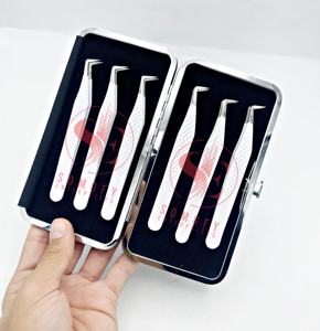 แหนบถอนขนตาสแตนเลสดีไซน์รูปหัวใจแบบมืออาชีพคุณภาพสูงทนทานมุม90องศา10มม. ปลายเรียบแข็งแรง - Product Image 1