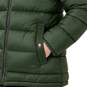 Chaqueta de Invierno para Hombre, Acolchada, con Capucha, Cierre de Cremallera, Color Rojo, Informal, Gruesa, con Relleno de Poliéster, Resistente al Viento - Product Image 3
