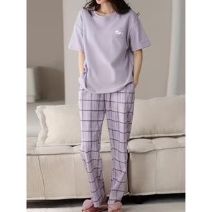 Ensemble de vêtements de détente en coton pour femmes, chemise et pyjama décontracté, combinaison de nuit confortable - Product Image 3