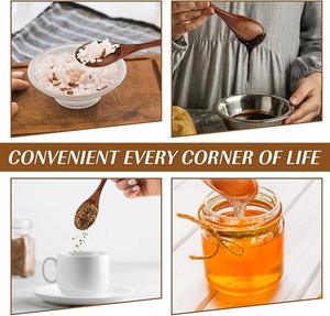 Cuillère à thé en bois naturel, cuillère à café, cuillère doseuse pour sucre, sel, épices, pour la maison, la cuisine, le café, le restaurant - Product Image 4