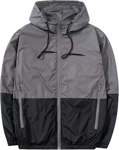 Veste coupe-vent pour homme de marque personnalisée, veste d'hiver imperméable en tissu écologique, veste coupe-vent légère à capuche - Product Image 1
