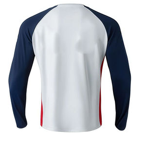 T-shirt en coton biologique 100% respirant à manches longues pour homme, coupe classique, col rond, séchage rapide, sportif, tricoté - Product Image 4